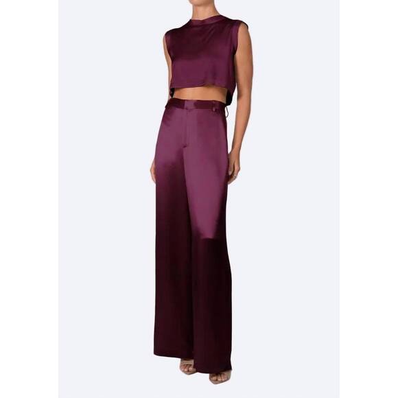 NEW NONCHALANT LABEL esme wide leg pant in plum - Picture 3 of 3
